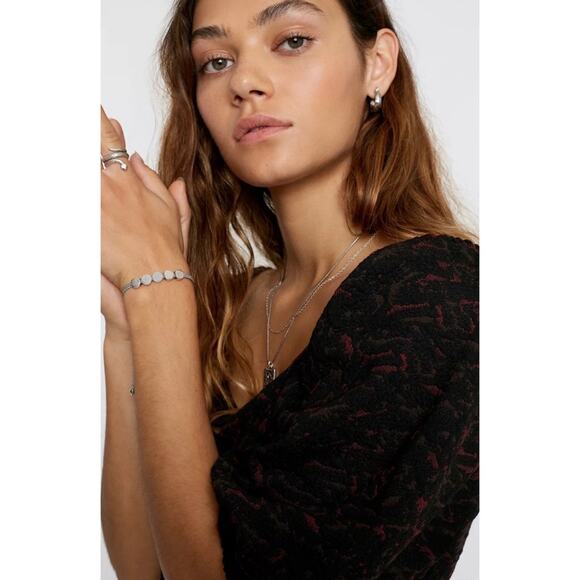 Free People Off the Shoulder Sunset Puffsleeve Mini Dress in Black, XS - Picture 7 of 13